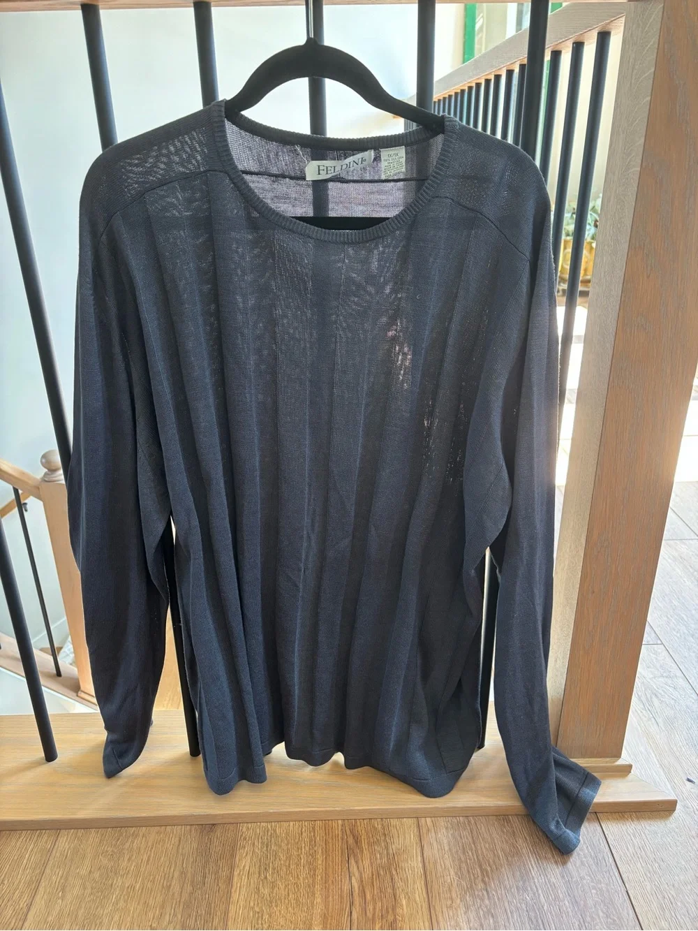 Feldini 100% Silk Vintage Textured Lightweight Sweater